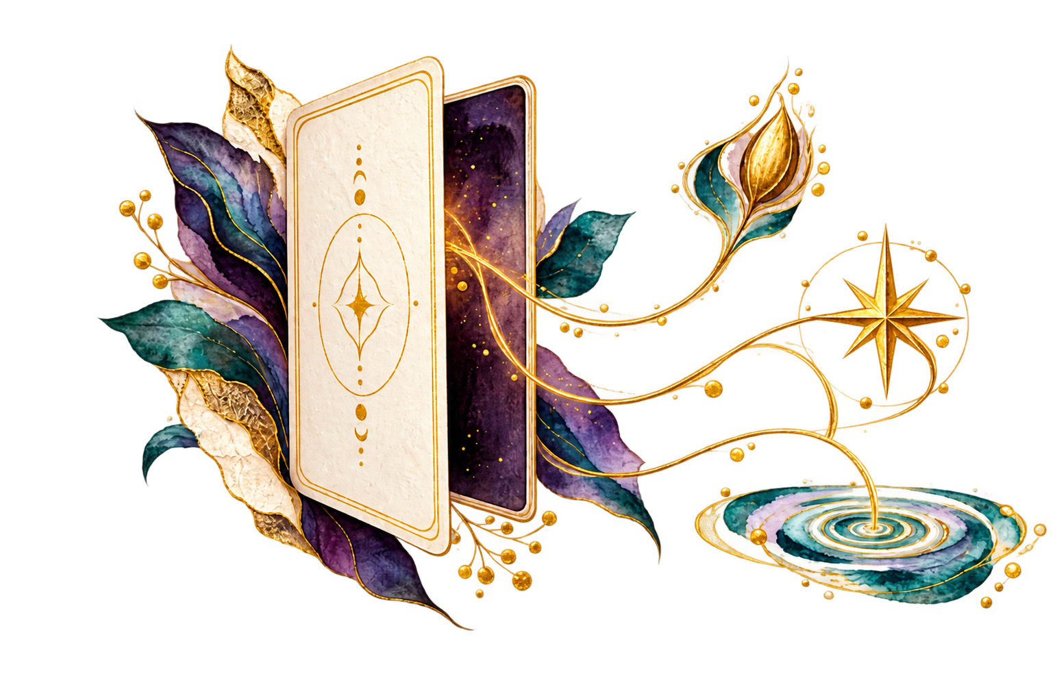 Oracle Arc Studio cards opening into a field of intuitive guidance